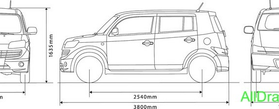 Daihatsu Materia - drawings (drawings) of the car